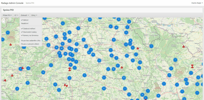 GPS databáze pro antiradary RADAGO